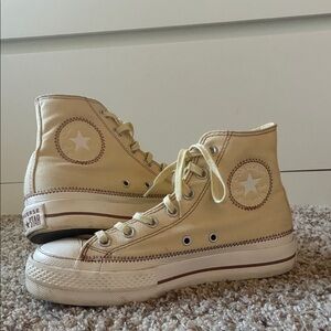Converse Beige/and brown Canvas High-Tops